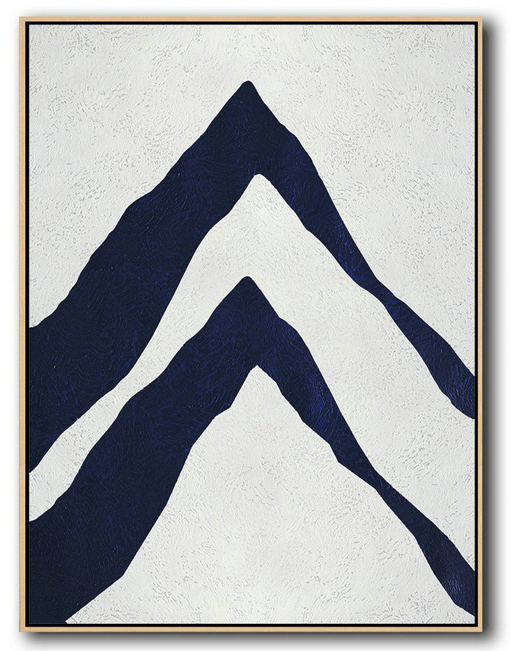 Original Abstract Painting Extra Large Canvas Art,Buy Hand Painted Navy Blue Abstract Painting Online,Original Art Acrylic Painting